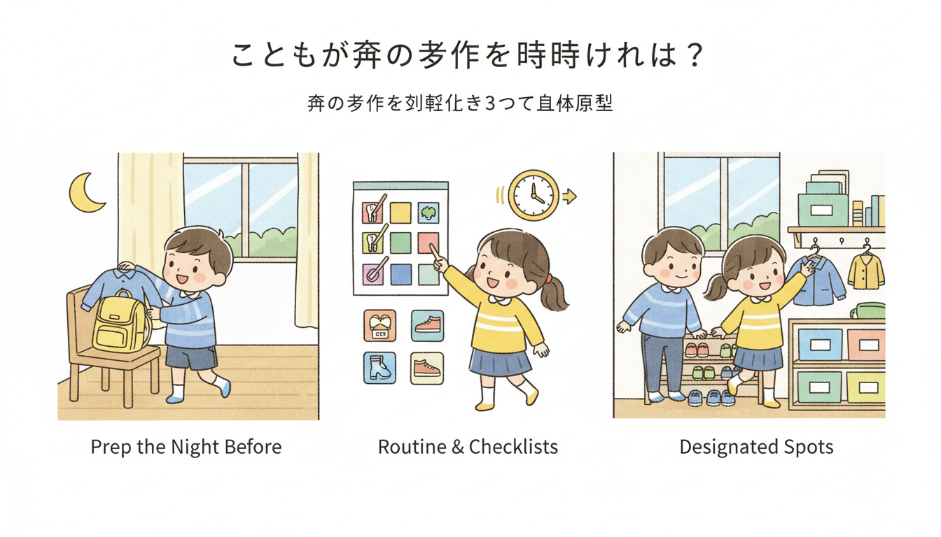 朝の支度を効率化する3つの基本原則